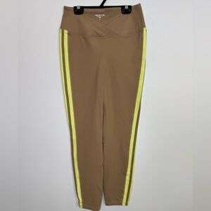 Year of Ours Veronica High-Rise Brown, Highlighter Yellow Leggings Size Large
